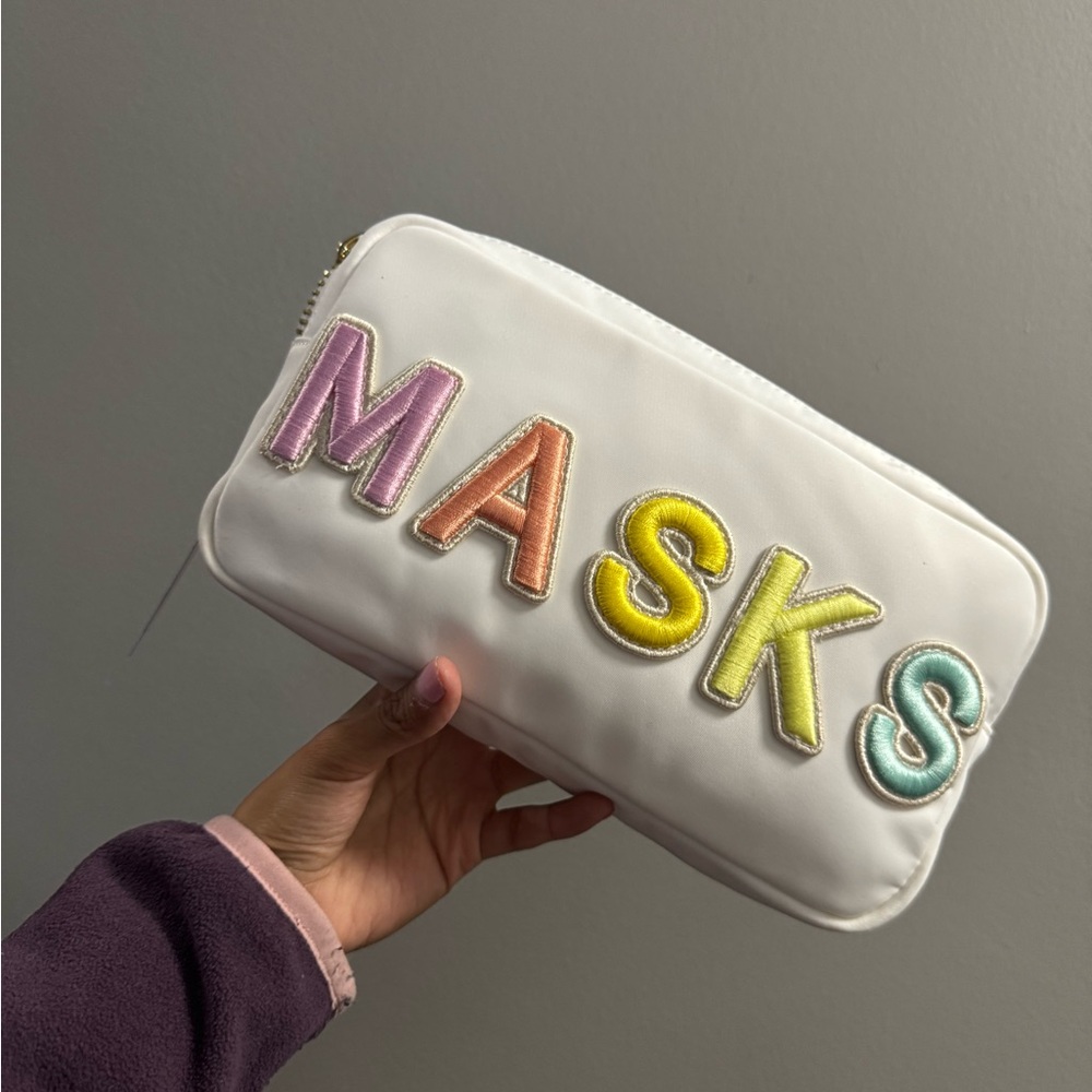 Colorful Lettered White Pouch - Picture 1 of 2